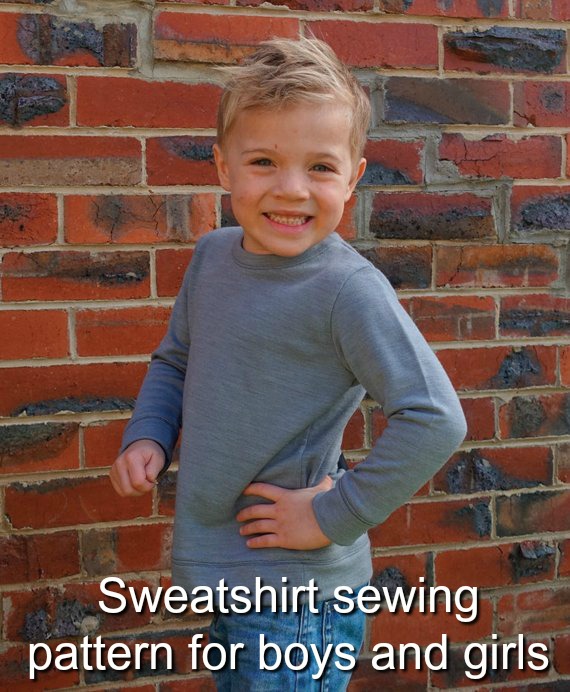 Sammi Sweatshirt, Boys or Girls Multi-size Sweatshirt sewing pattern