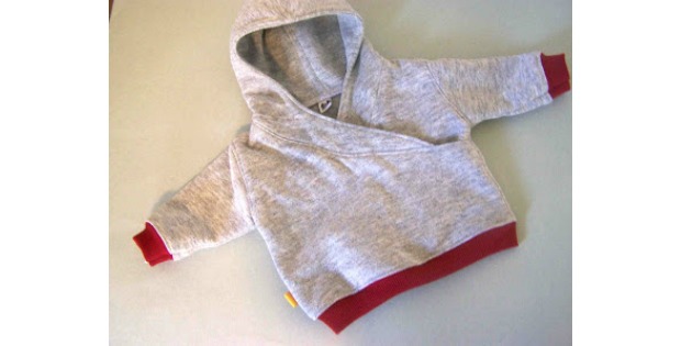 Lapped Front Baby Hoodie (0-3 months) - FREE sewing pattern