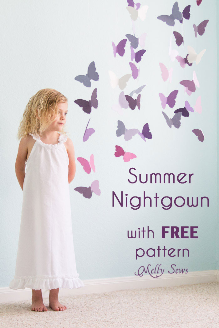 Free sewing pattern for a girls nightgown.
