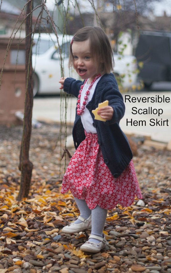 Bluebell Reversible scallop hem skirt - FREE sewing pattern