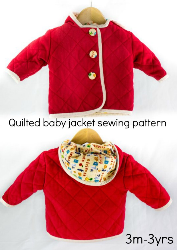 Sewing pattern for a quilted jacket or coat for babies