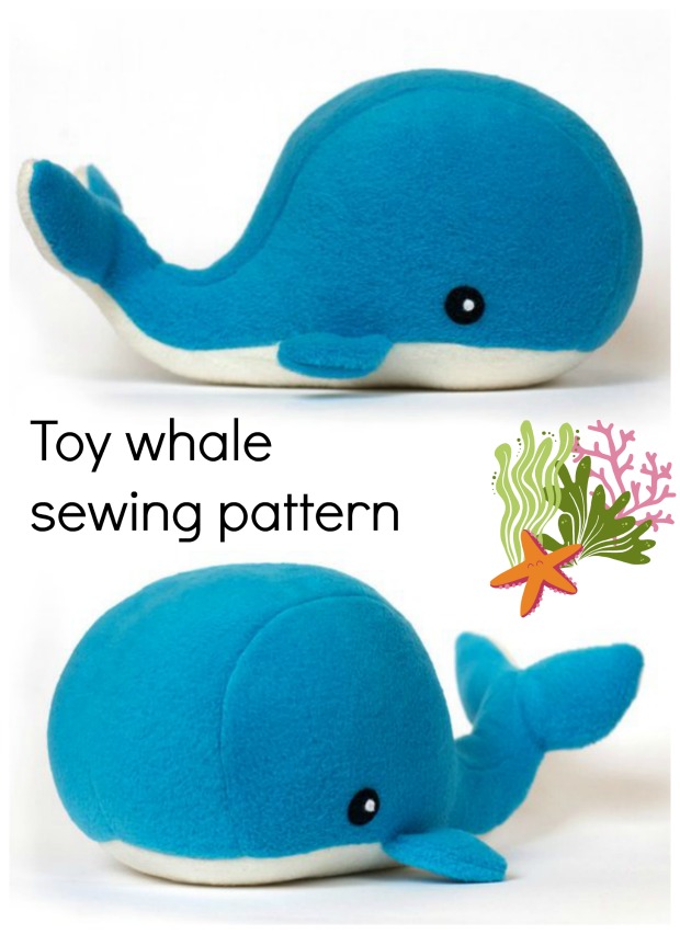 Plush whale toy sewing pattern