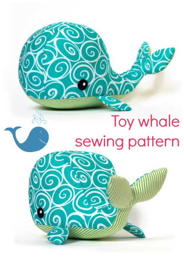 Plush whale toy sewing pattern