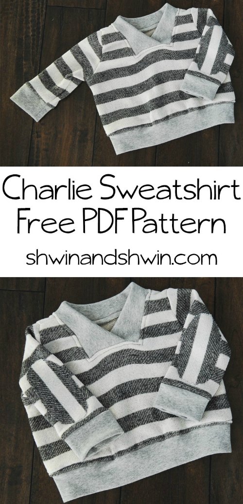 Charlie sweatshirt FREE sewing pattern (6-12 months)