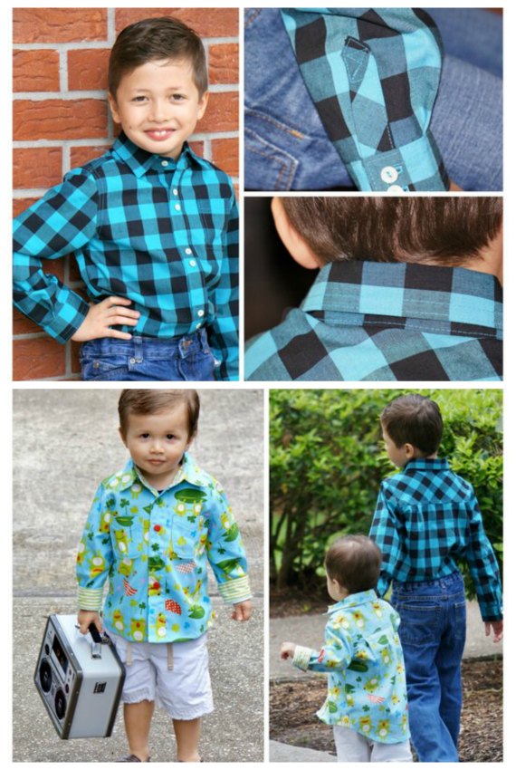 BOYS Classic Button Down Shirt sewing pattern (ages 1-14 years)