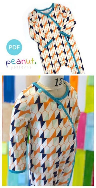 Footed onesie bodysuit sewing pattern (Preemie to 6 yrs) - Sew Modern Kids
