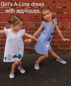 Andie A-Line Press sewing pattern with appliques - Sew Modern Kids