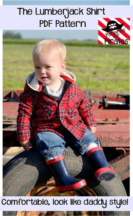 Here's a great chance to use a wonderful pattern to make a lumberjack shirt for your boy so that he can look like daddy. This pattern is perfect for an intermediate sewer to make a comfortable and cosy lumberjack shirt in many different sizes from 3 months up to 14 years old.