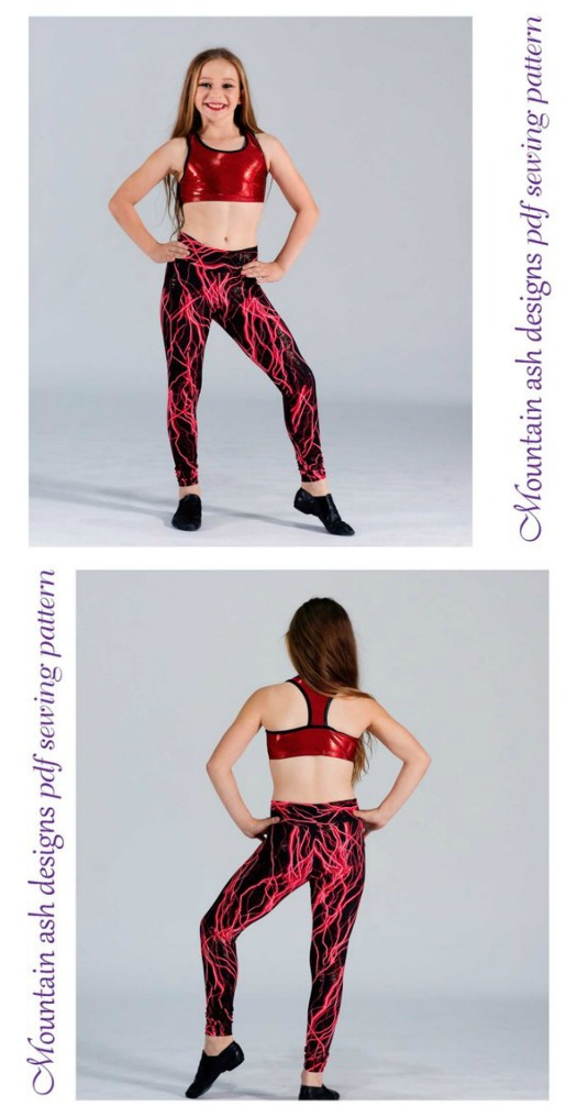 Don't these leggings look awesome? They look great for circus, gymnastics, dance or wearing every day. These Girls Athletic Leggings are easy to sew for a beginner sewer. This versatile pattern includes both full length and capri length leggings with 3 waistband styles, so you can create, high waisted leggings, mid rise leggings and leggings with a yoga waistband.