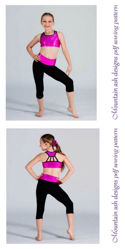 Don't these leggings look awesome? They look great for circus, gymnastics, dance or wearing every day. These Girls Athletic Leggings are easy to sew for a beginner sewer. This versatile pattern includes both full length and capri length leggings with 3 waistband styles, so you can create, high waisted leggings, mid rise leggings and leggings with a yoga waistband.