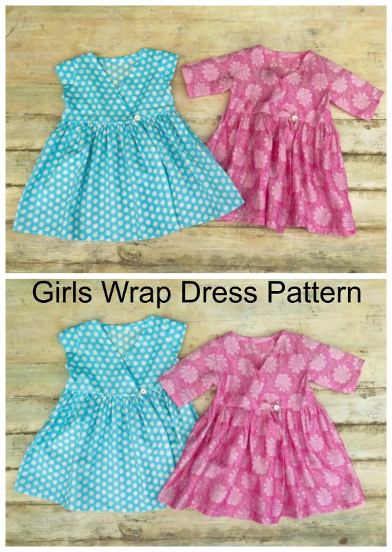 Easy Girls Wrap Dress sewing pattern (18m-7yrs)