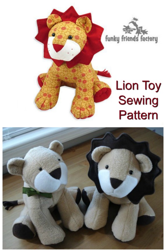 Lion Cuddly Toy Plushie sewing pattern