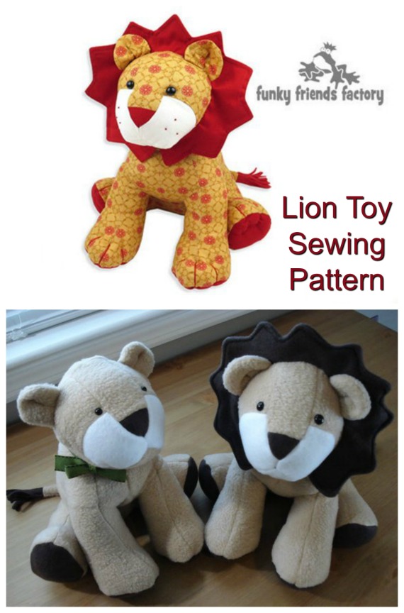 stuffed lion sewing pattern