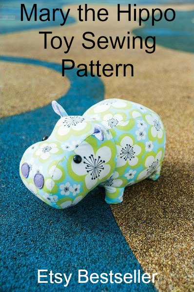 Mary The Hippo Plush Cuddly Toy sewing pattern Sew Modern Kids