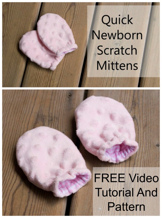 Adorably Soft Baby Scratch Mittens FREE sewing video tutorial
