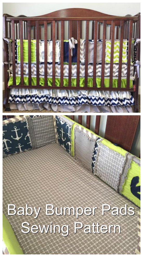 Baby Crib Bumper Pads sewing pattern