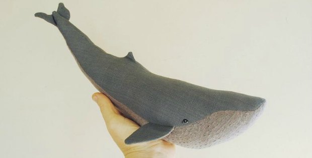 Blue whale soft toy sewing pattern