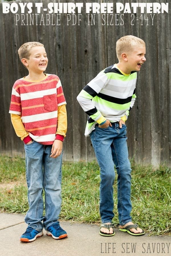 Boys Long Sleeve T Shirt FREE sewing pattern & tutorial.