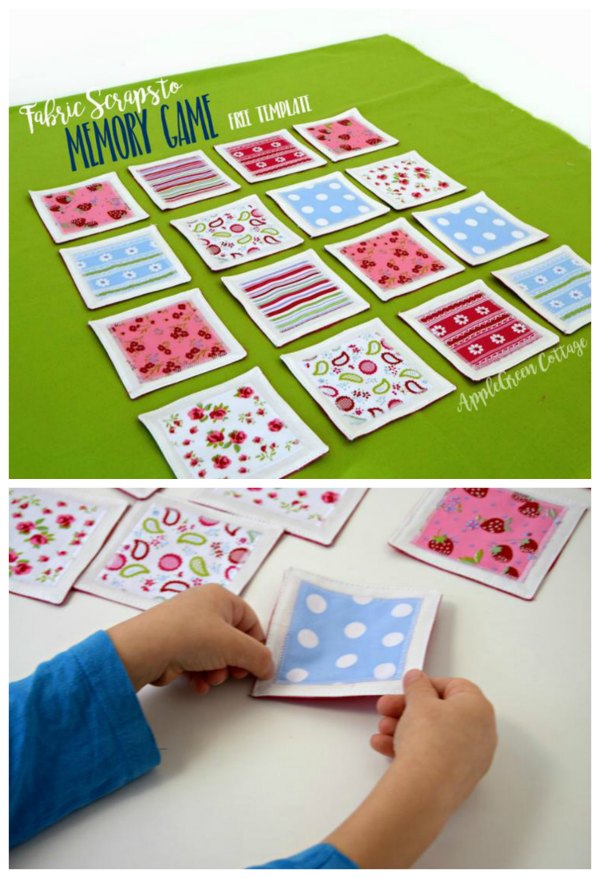 Here's a FREE pattern for a cute and fun DIY game. This totally simple project for a beginner sewer is a fabric version of the memory game /matching game. It's quick, easy and fun to make and will make a cool present for kids. It's also a great scrap buster and will be one of the most cost-effective projects you'll ever try as if you take all your fabrics from your scrap pile surely your costs will be close to zero.