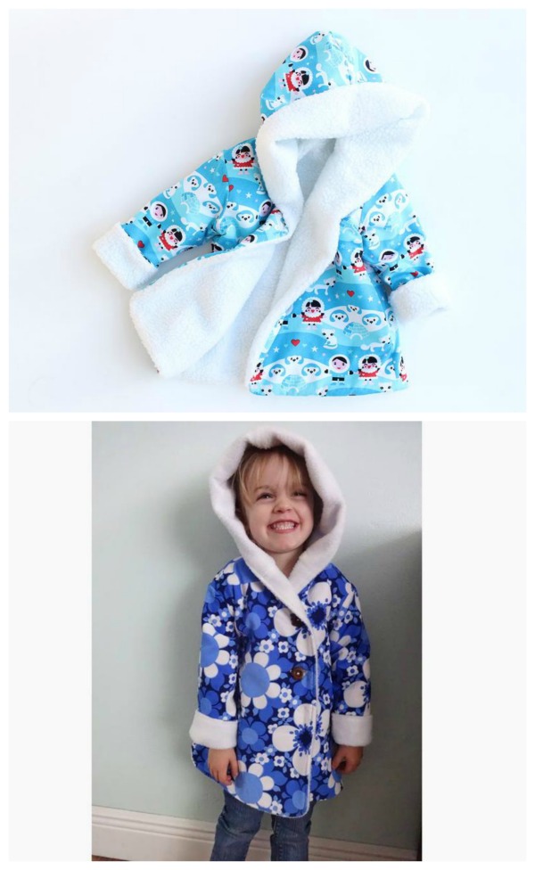 Children Reversible Hooded Jacket Pattern Pdf Sewing Baby 