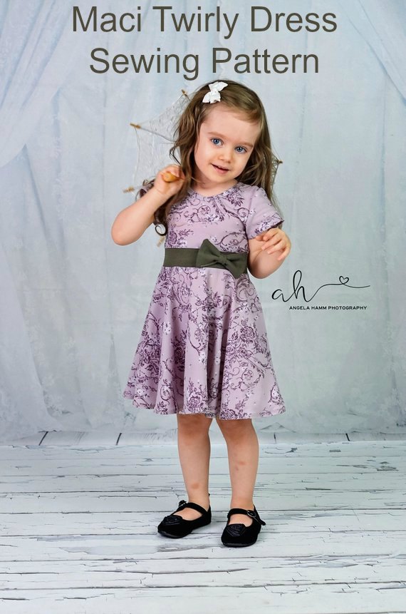 Maci Twirly Dress sewing pattern - sizes 6 months to girls 12