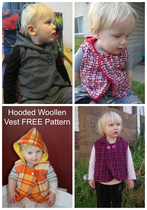Hooded Woollen Vest FREE sewing pattern (16 years) Sew Modern Kids