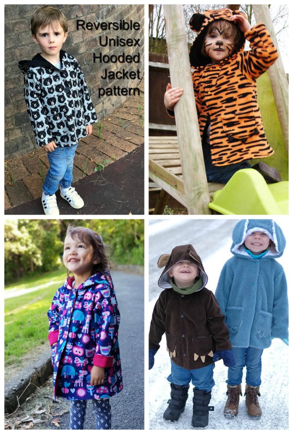 This is another great digital pattern from this very talented designer. Here she brings us all this unisex hooded jacket that is reversible, which is like getting two for the price of one. And the pattern comes in an amazing 14 sizes, from newborn babies all the way up to 10 years old.