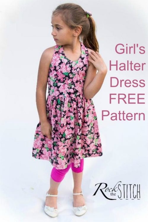 Girls Halter Neck Dress FREE sewing pattern - Sew Modern Kids