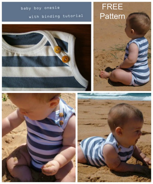 Baby Onesie With Binding FREE sewing pattern