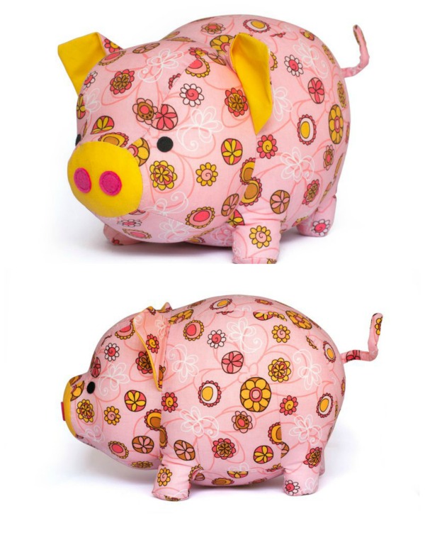 This designer makes amazing digital sewing patterns for plush toys and this one is one of her Etsy bestsellers. Everybody likes an adorable looking pig and this is what you get with this detailed pattern. It's a fun and easy project that has been made with cotton fabric, but any fabric will work with this pig pattern.