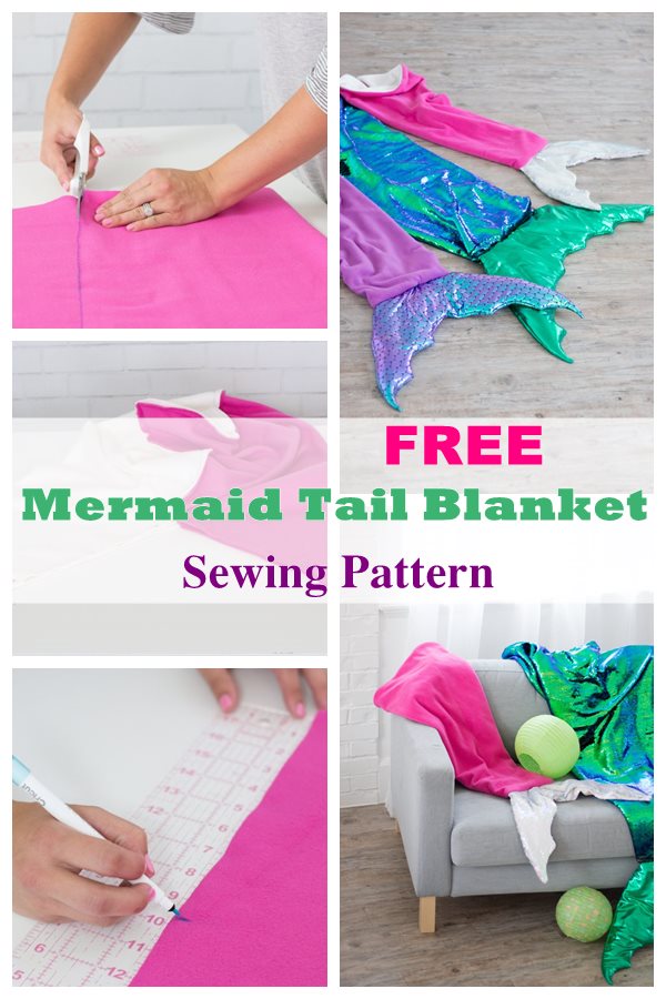 Free mermaid tail blanket sewing pattern