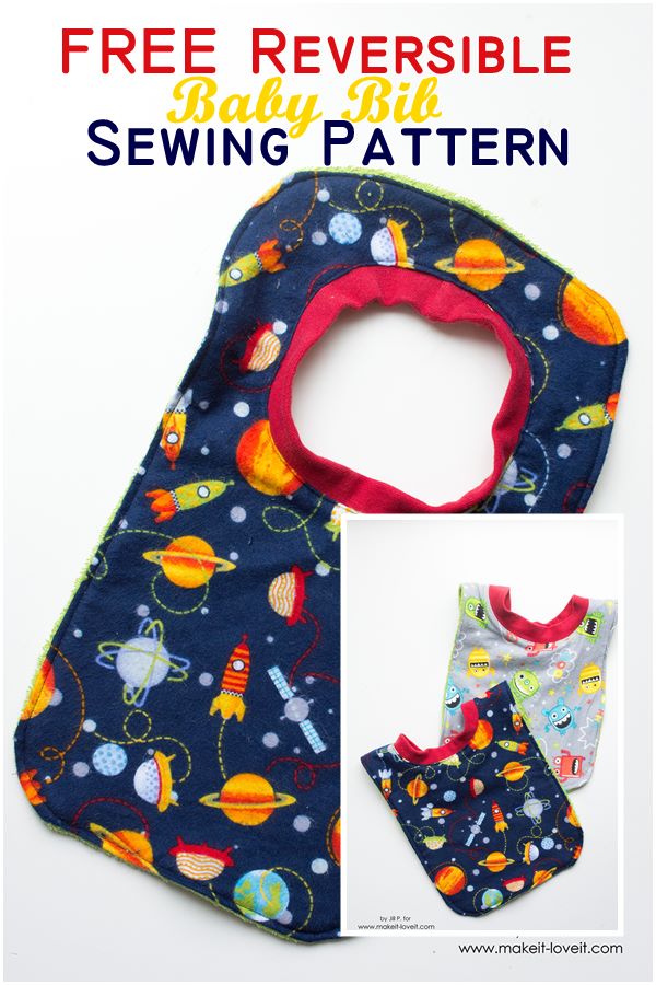 Free reversible baby bib sewing pattern