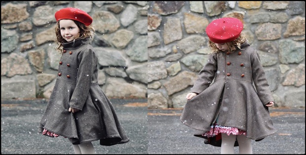 Girls Duchess Flared Coat sewing pattern (12mths-14yrs)
