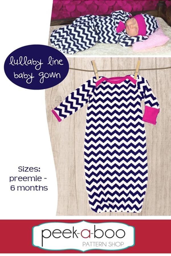 Sleep gown or sleep sack sewing pattern (preemie-6mts)