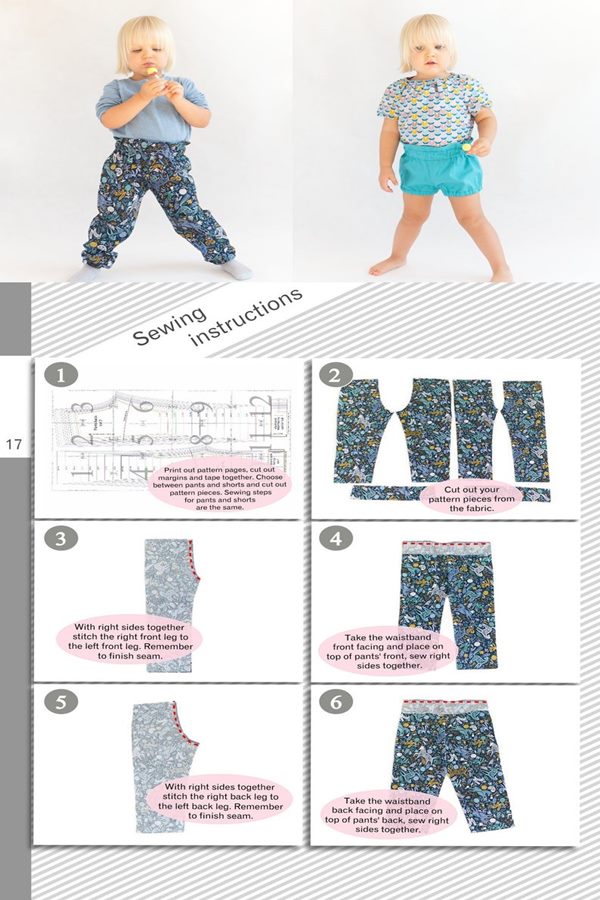 High wasted pants and shorts sewing pattern