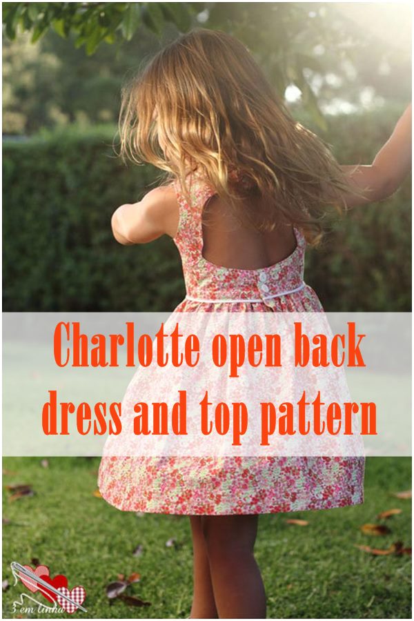 Charlotte open back dress and top pattern