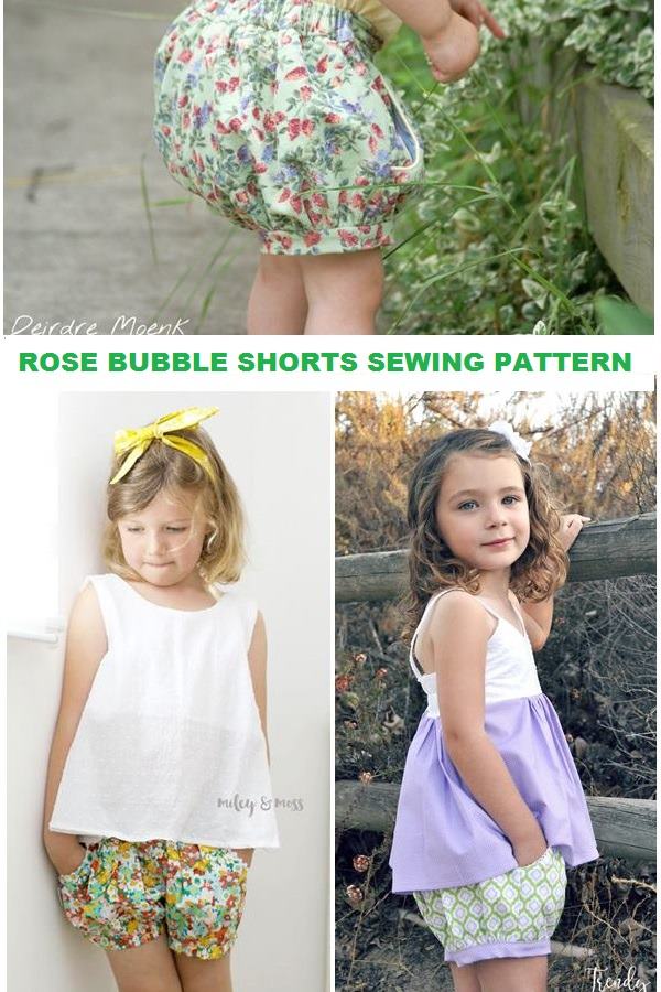 Rose bubble shorts pattern for girls (6mths to 12yrs) - Sew Modern Kids