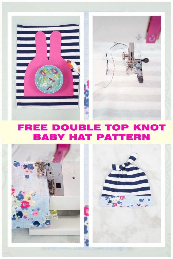 Free Baby Top Knot Hat sewing pattern with video (birth-2yrs)