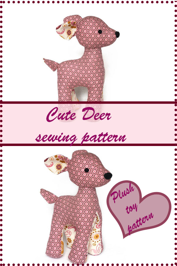 Cute Deer sewing pattern, plush toy pattern PDF