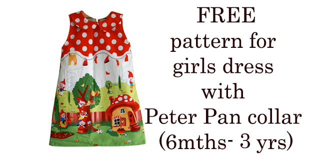 FREE girls dress with Peter Pan collar (6 months to 3 years)