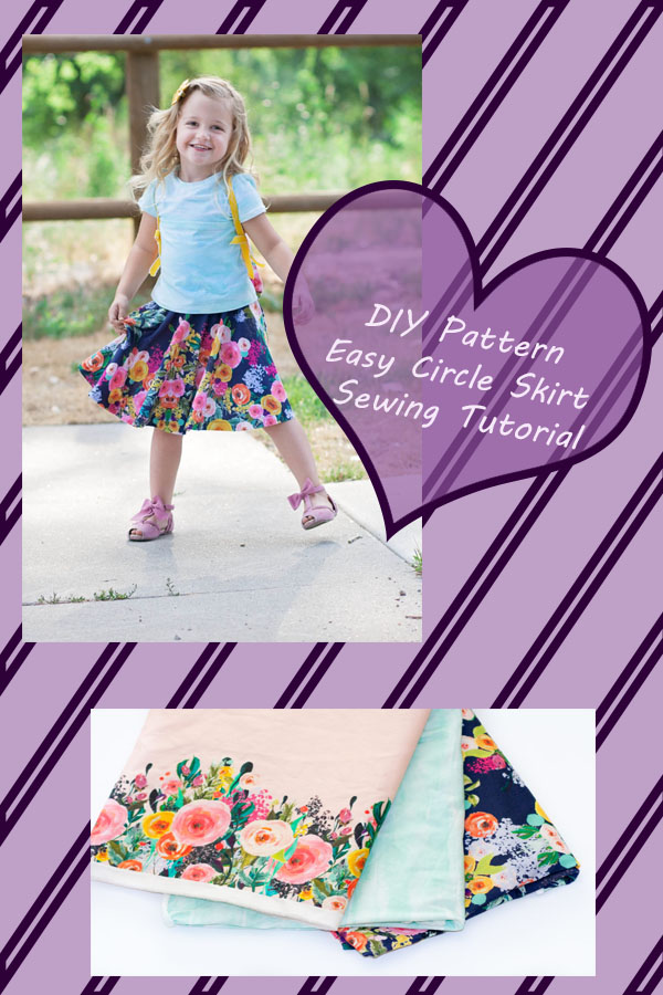 FREE Girls Circle Skirt sewing tutorial and pattern (any size)