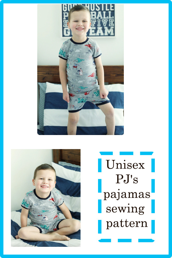 Unisex PJ's pajamas sewing pattern