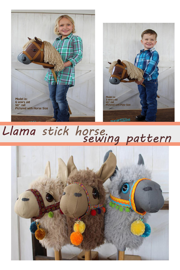 Llama stick horse sewing pattern