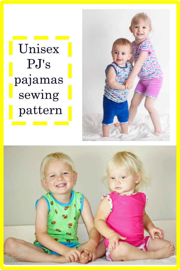 Unisex PJ's pajamas sewing pattern