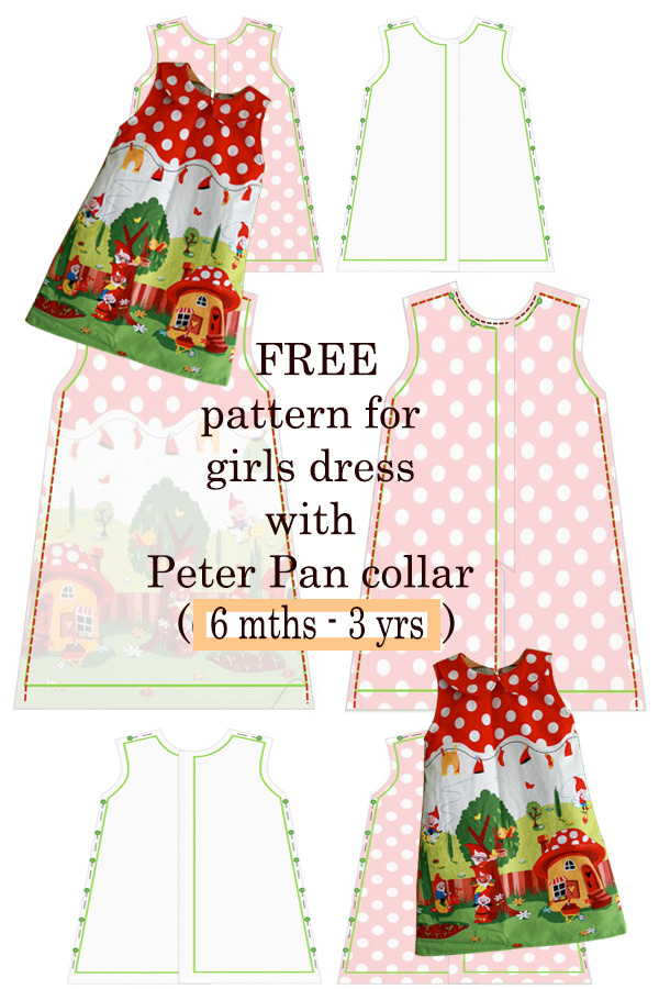 FREE girls dress with Peter Pan collar (6 months to 3 years)