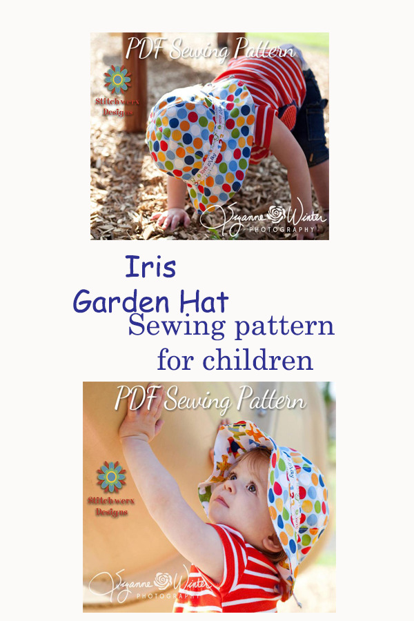Iris Garden Hat sewing pattern for children