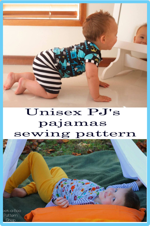 Unisex PJ's pajamas sewing pattern