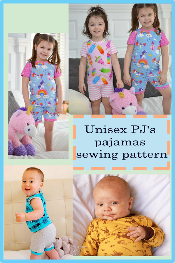 Unisex PJ's pajamas sewing pattern