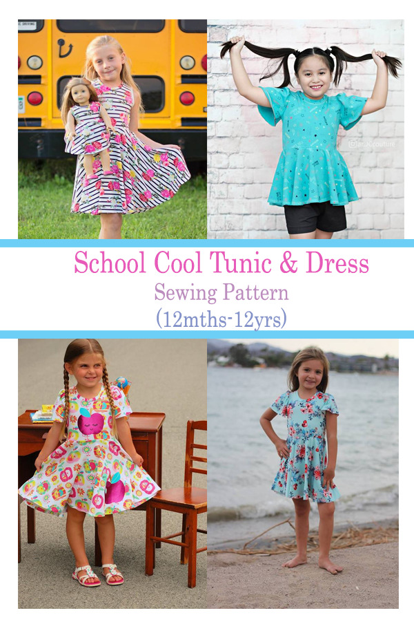School Cool Tunic & Dress Pattern (12mths-12yrs)