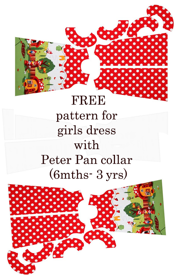 FREE girls dress with Peter Pan collar (6 months to 3 years)